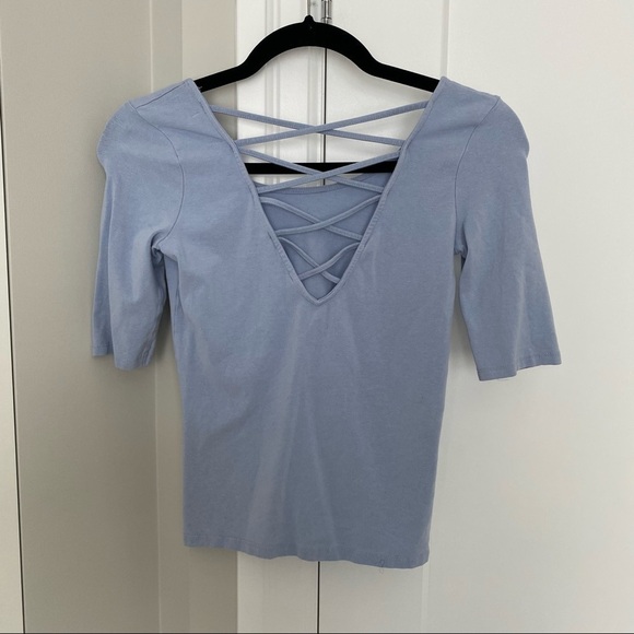❄️ BERSHKA Light Blue Form-fitting Top​​​​​ - Picture 4 of 4